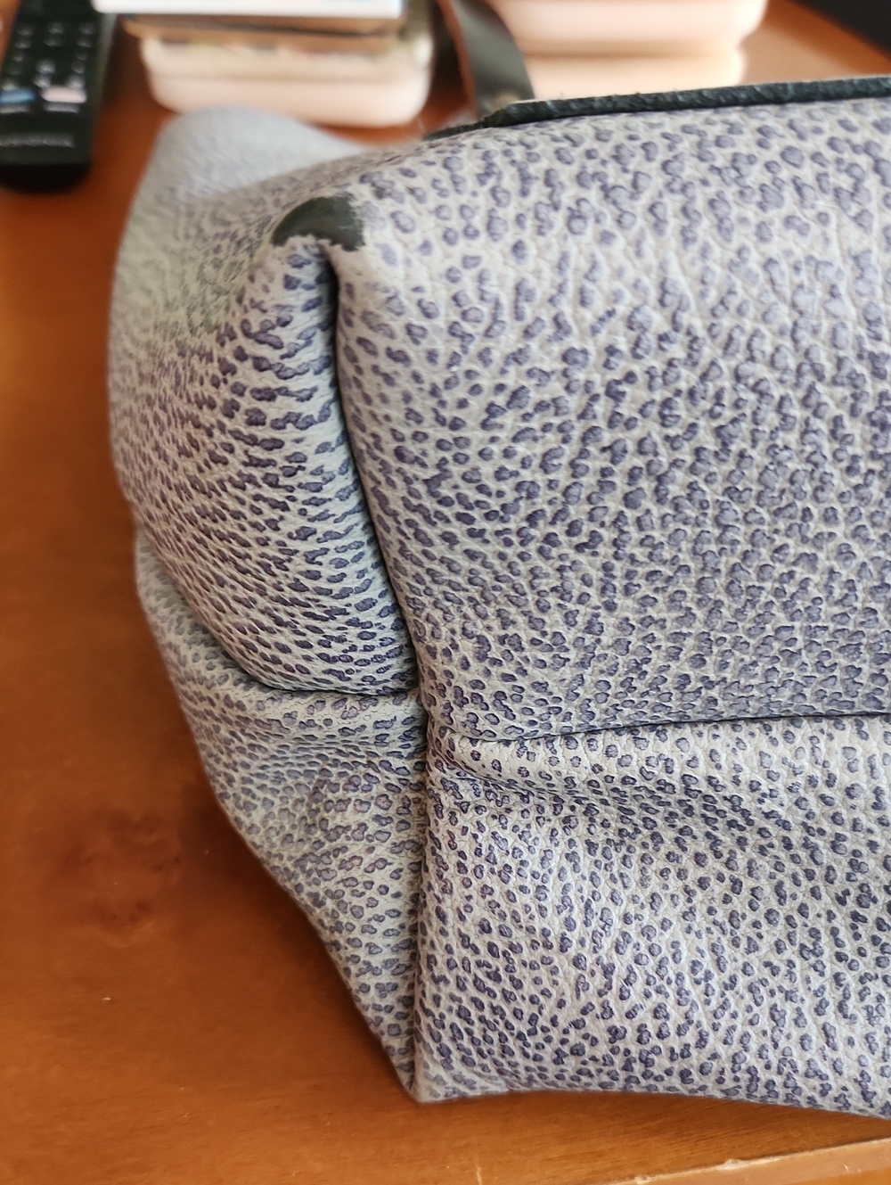 Portland Leather Goods Pebbled Blue Leather Tote - Picture 5 of 6